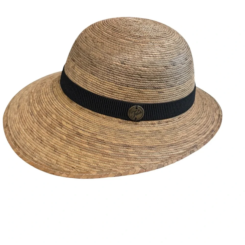 Tula Laurrel Natural Palm Straw Hat Beige Tan Cottagecore Sun Vacation Beach